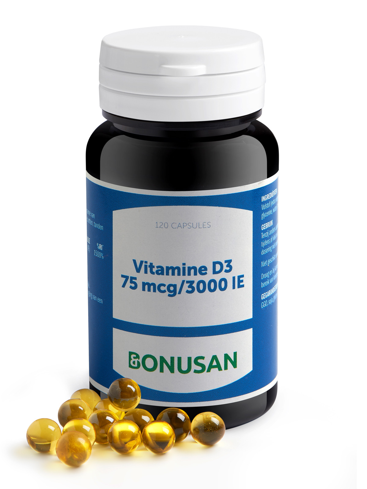 Bonusan - Vitamine D3 75 mcg/3000IE - 120 stuks