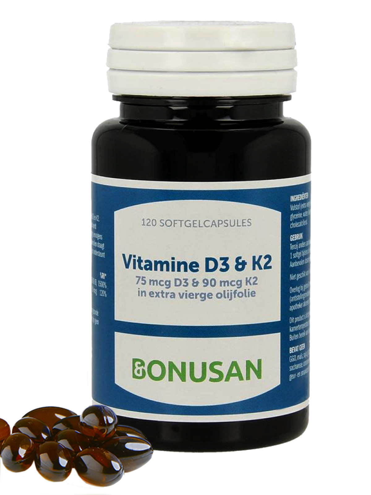 Bonusan - Vitamine D3 en K2 - 120 stuks